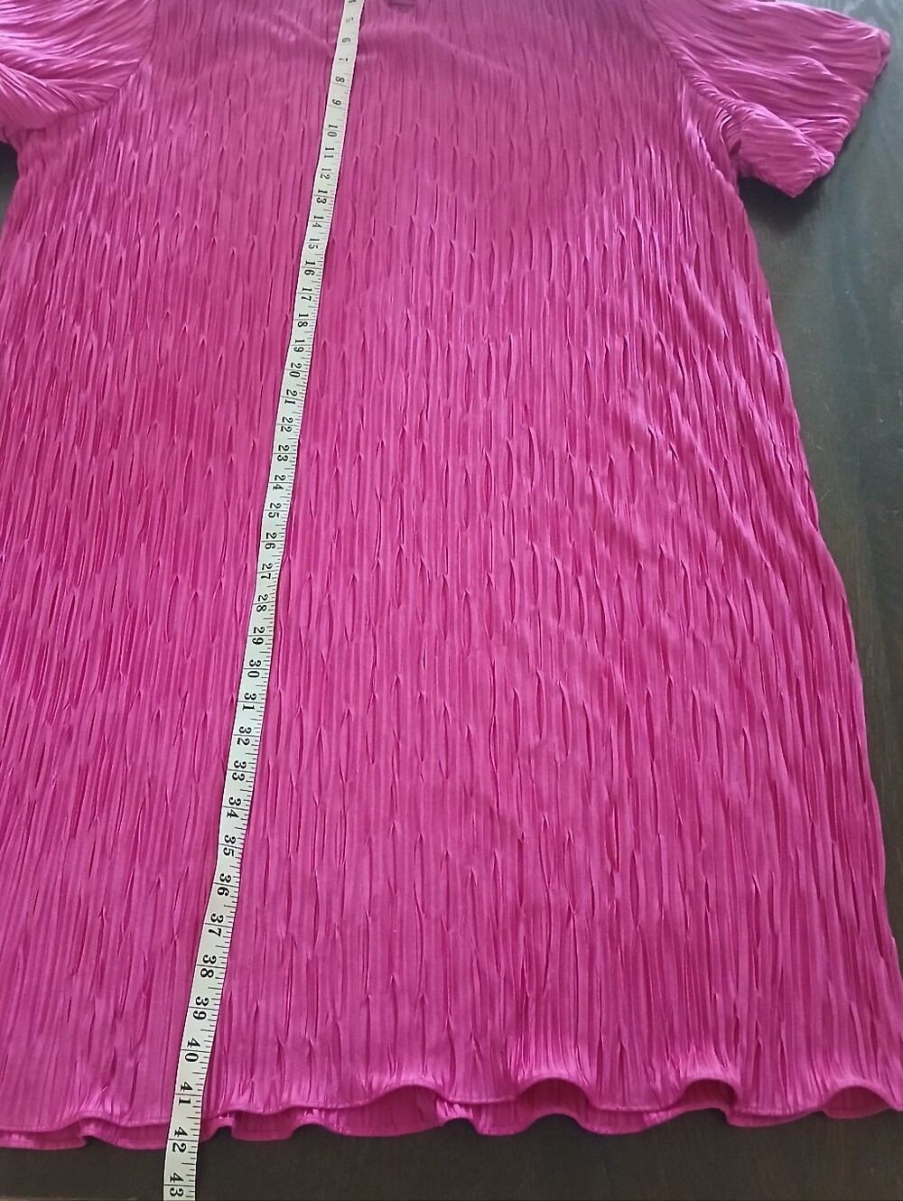 Plus Size Pink Tunic Scruntched Women's Top Padded Shoulders Size:2XL - Picture 5 of 9